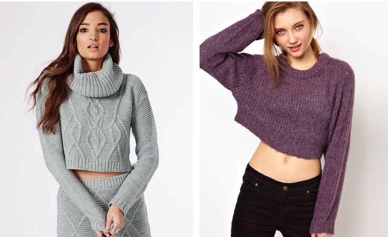 Variations of crop sweaters