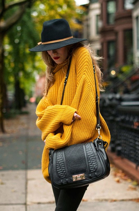 Girl in a bright yellow sweater