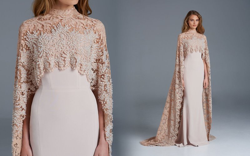 Dress with lace wrap