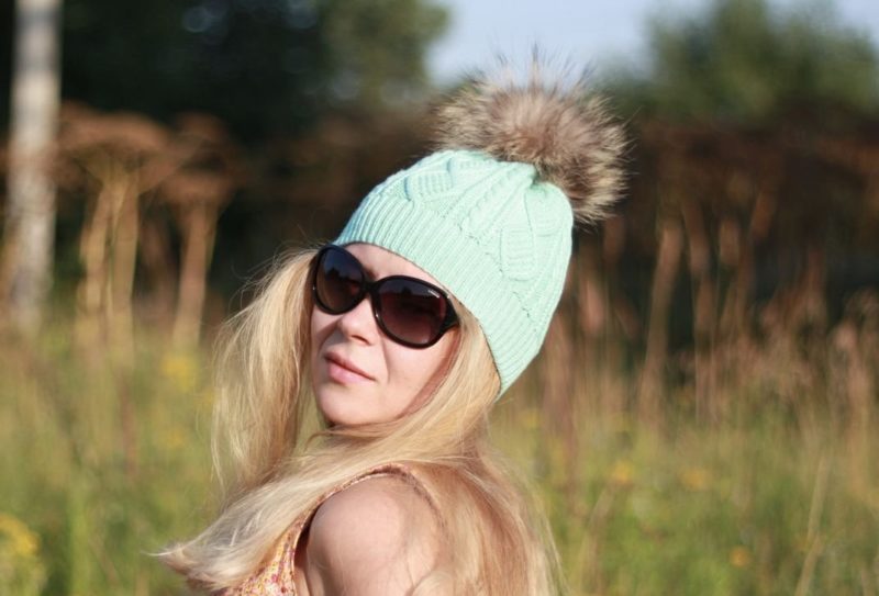 Mint hat on a blonde