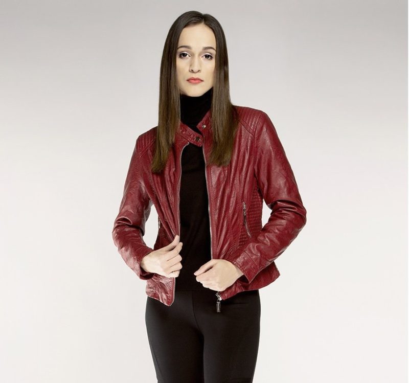 Burgundy leather jacket