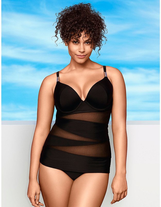 Black one-piece swimsuit