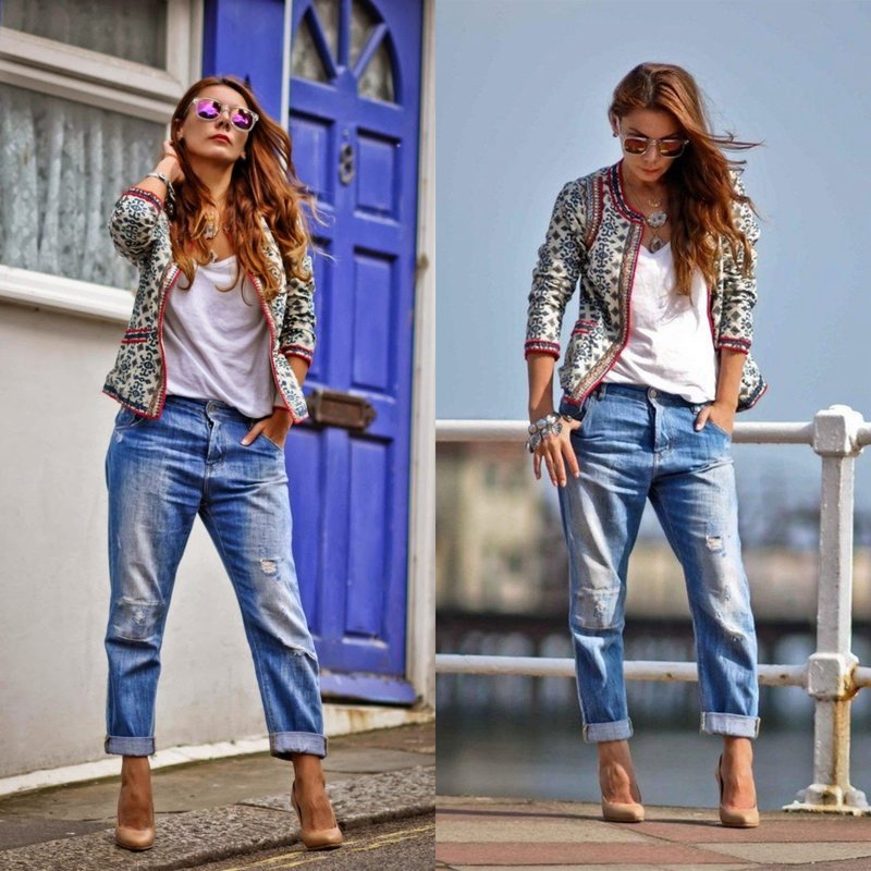 An evening look in stylish jeans