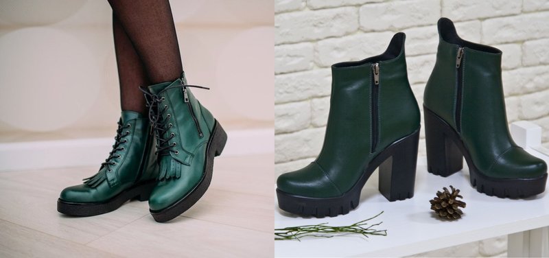 Blue green autumn winter boots