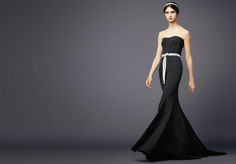 Black strict evening dress