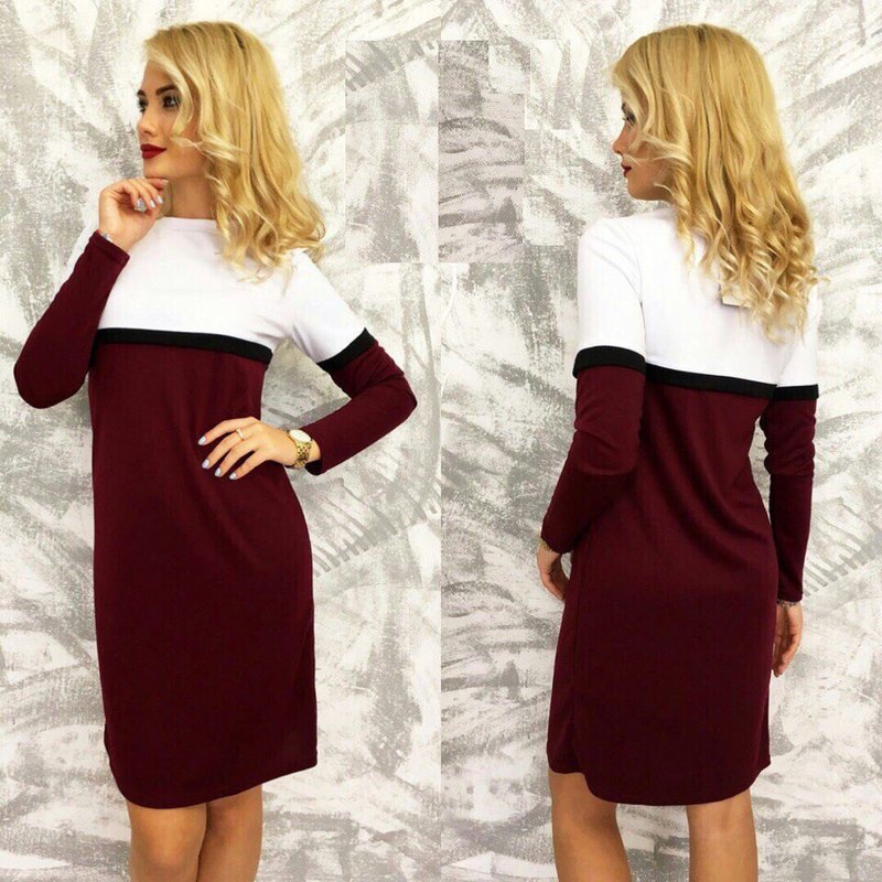 Two-tone dress for winter