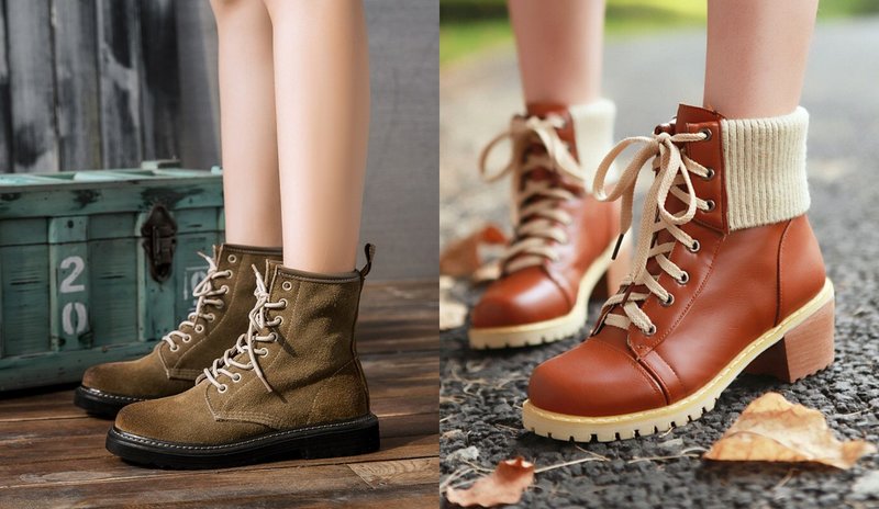 Beautiful fall boots with lacing