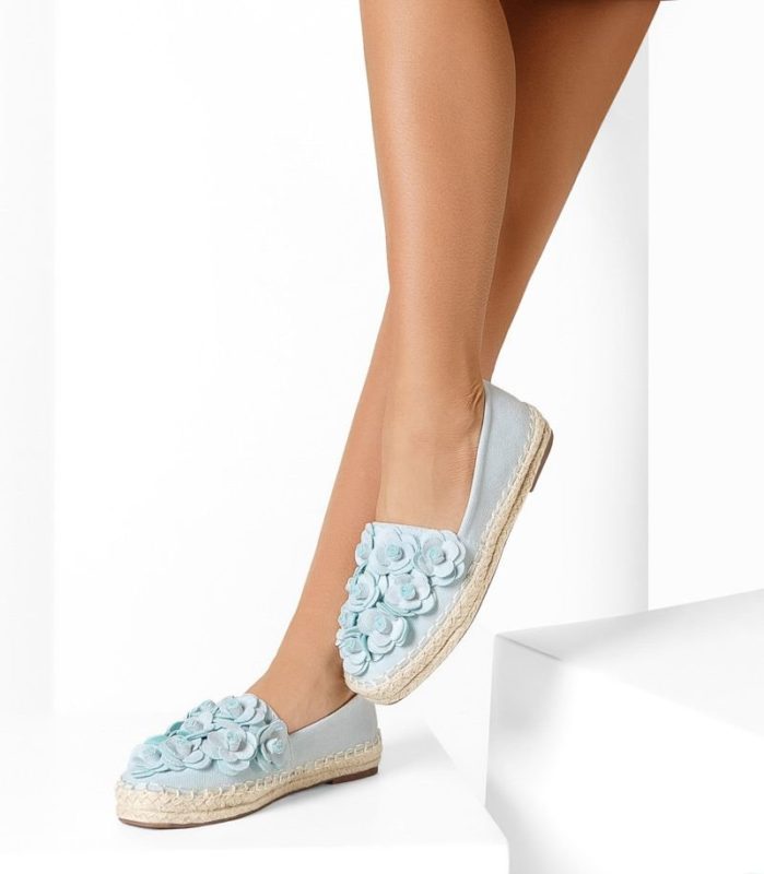 Girl in cotton espadrilles