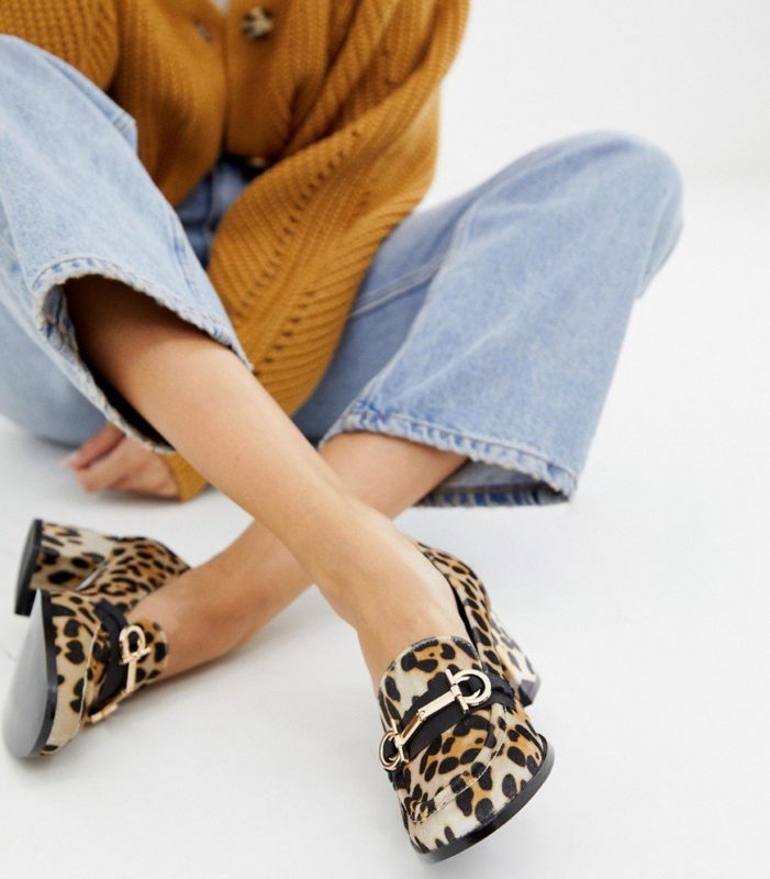 Animal print stable loafer girl