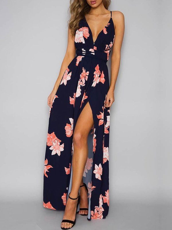 Elegant slit summer dress