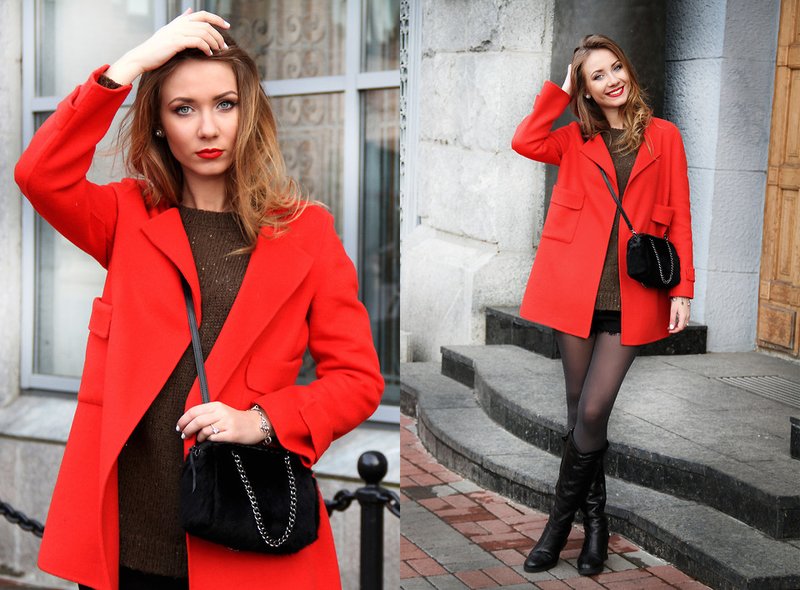 Red short coat