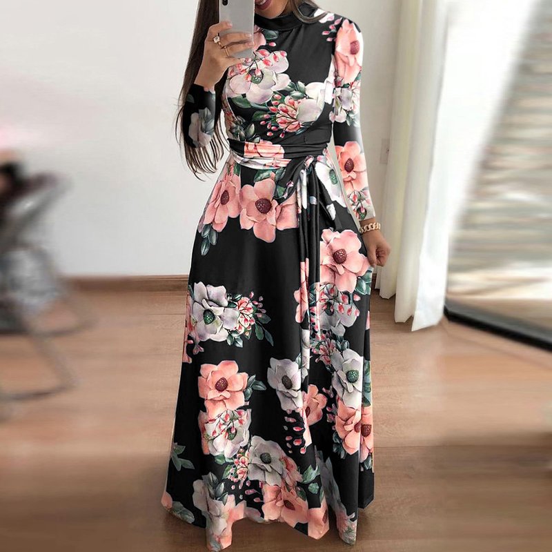 Autumn dress with flowers