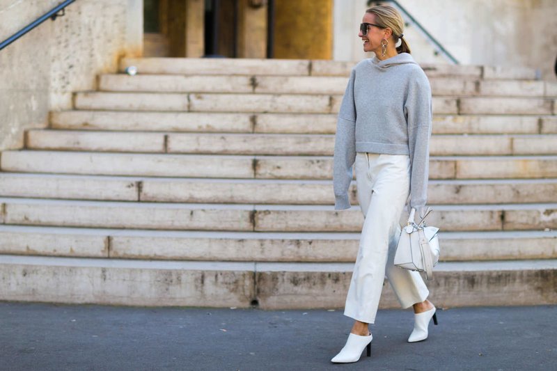 White cropped trousers