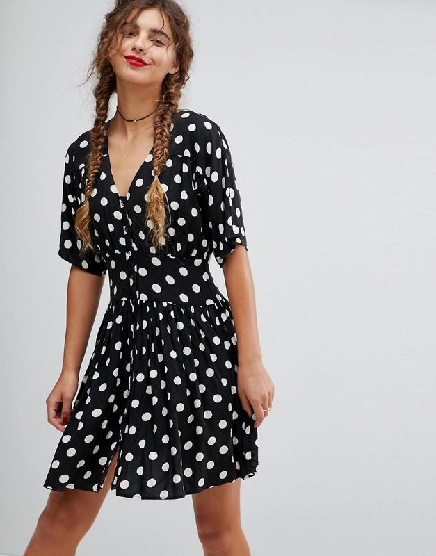 Sheer polka dot dress