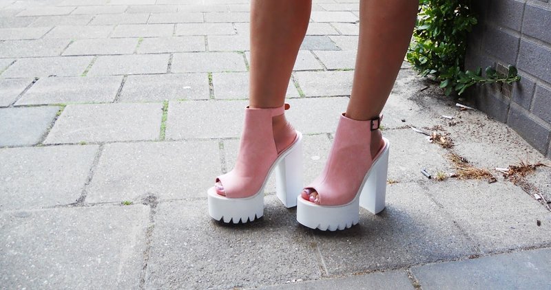 Pink platform shoes