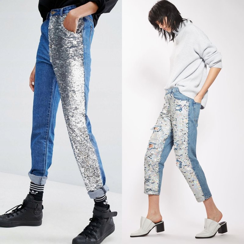 Jeans with sequins