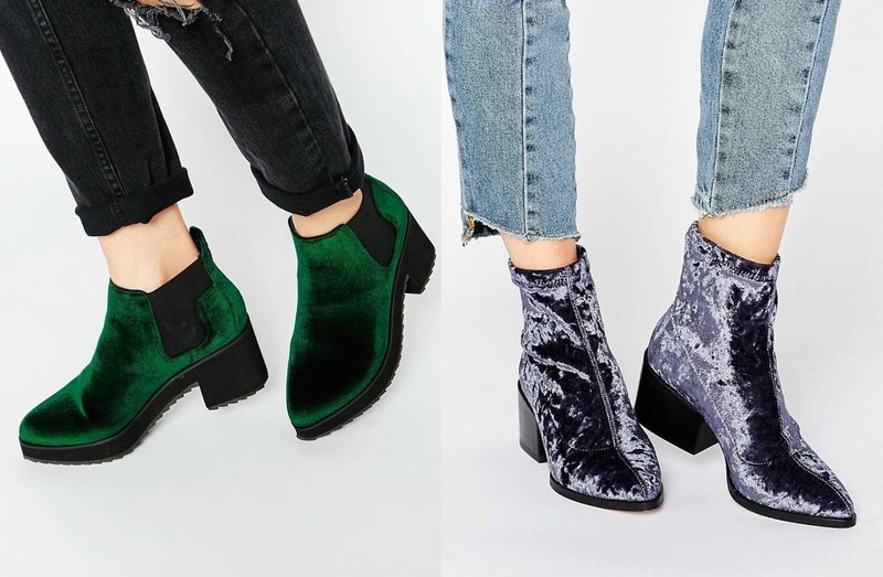 Velvet boots: fashion models and current colors