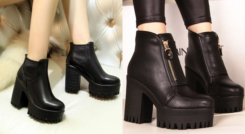 Massive Heeled Ankle Boots