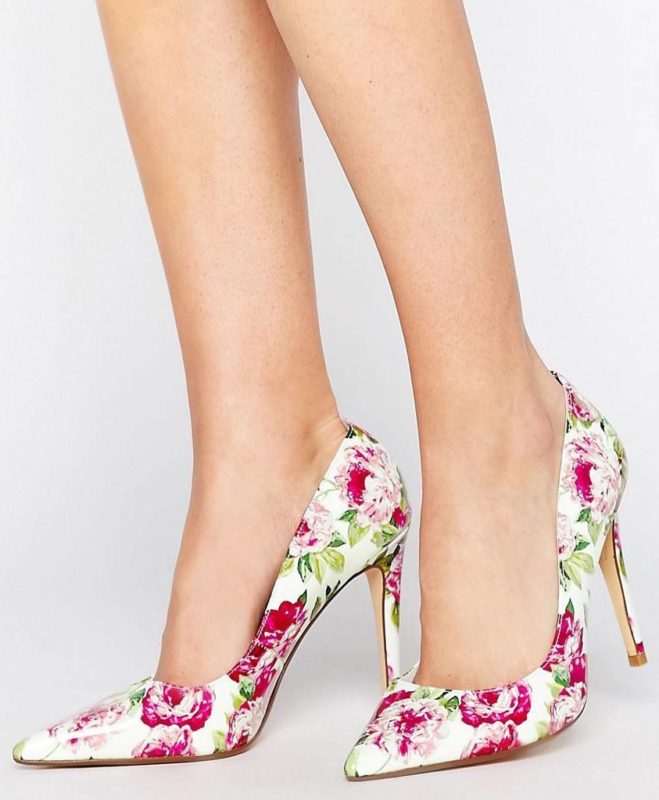 Girl in Floral Pumps