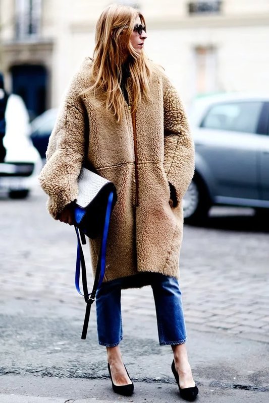 Fur coat oversize