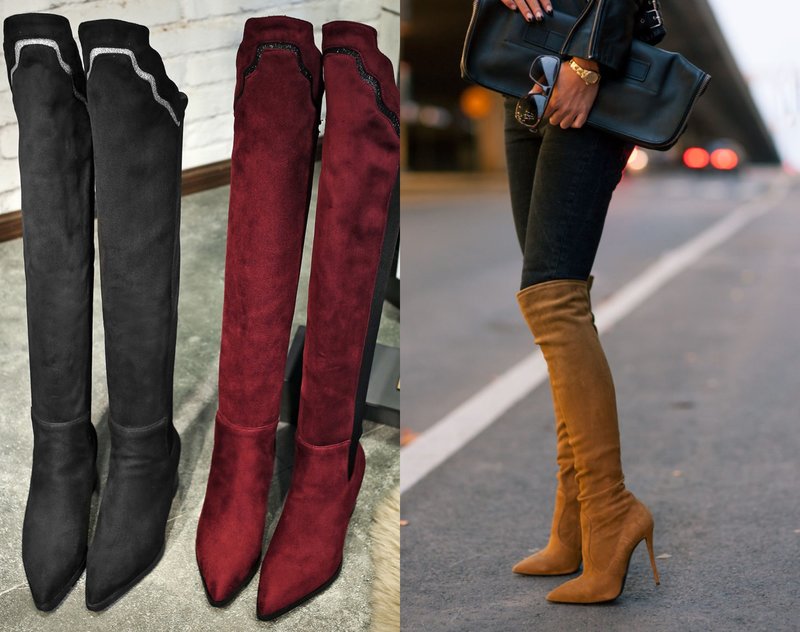 Pointed Toe High Boots