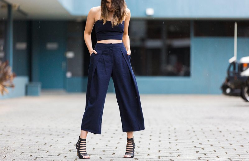 Blue culottes