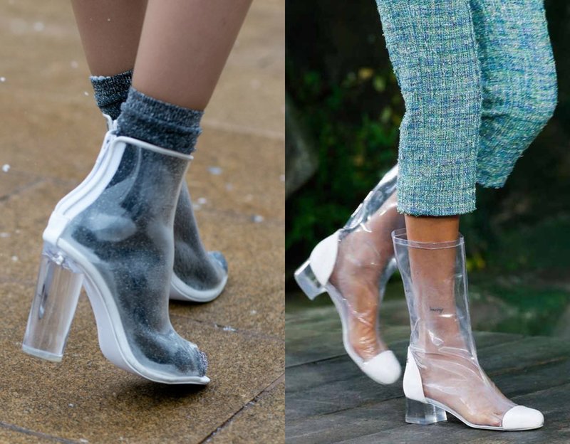 Transparent boots for the fall