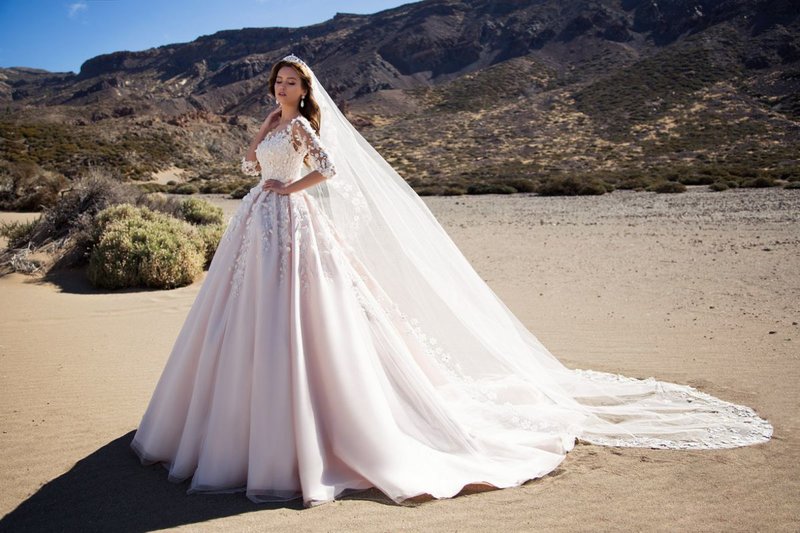 Wedding dress with appliques