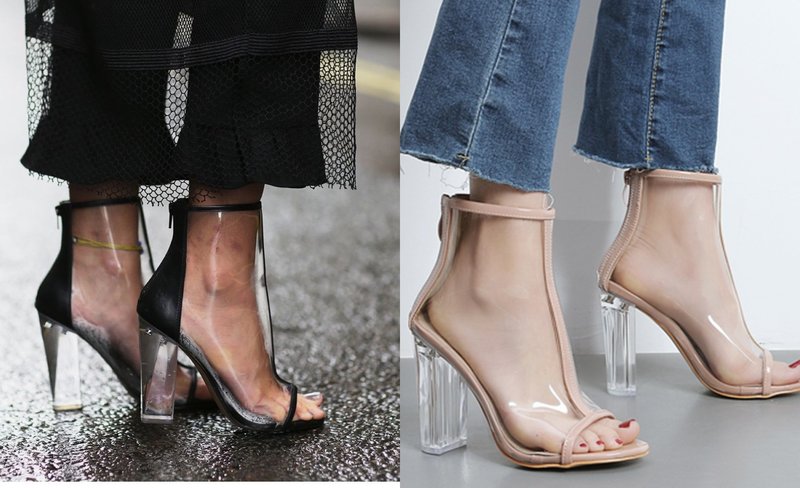 What to wear shoes with transparent elements?