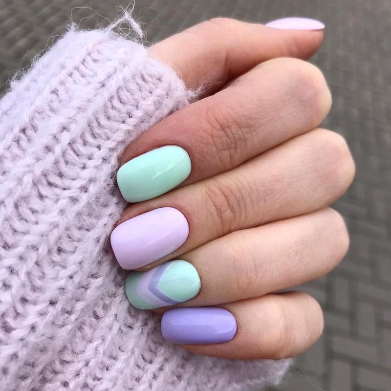 Lavender spring manicure