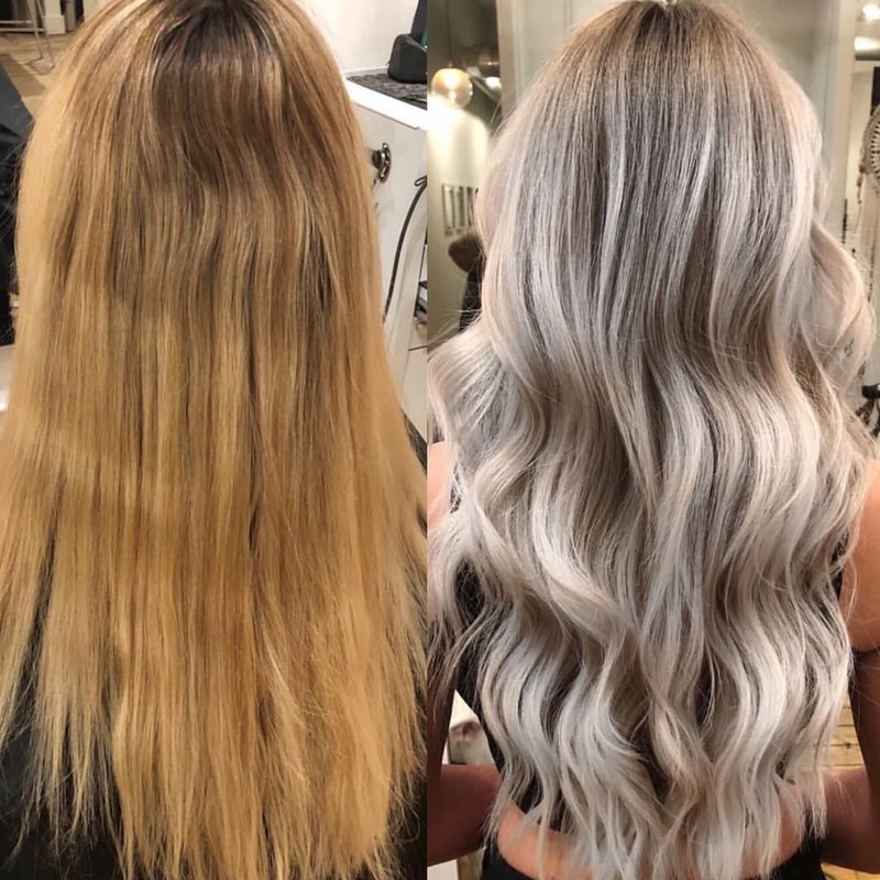 Blond correction: lightening and toning