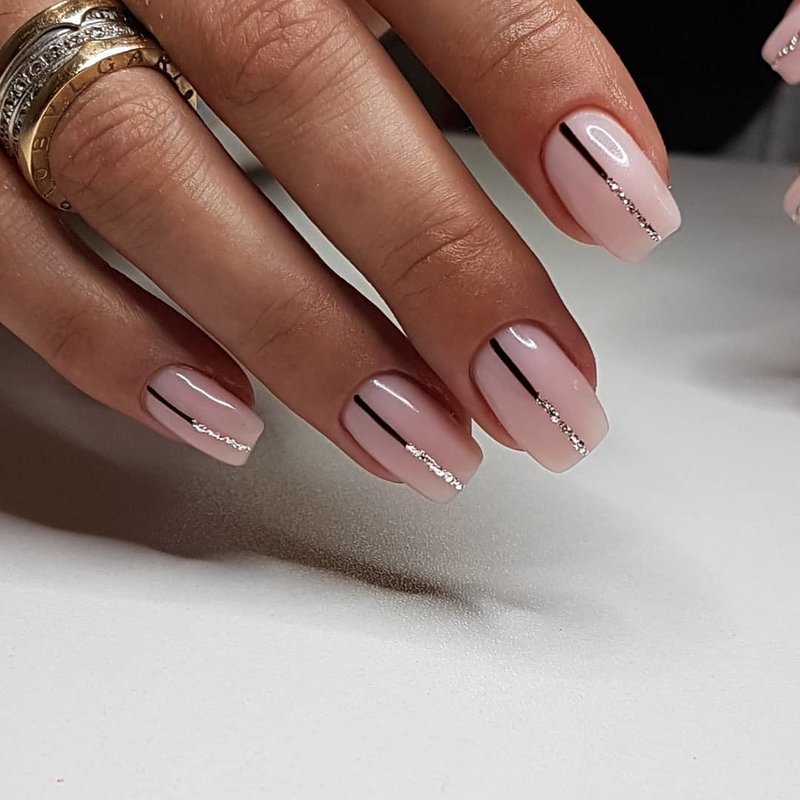 Silver glitter stripes