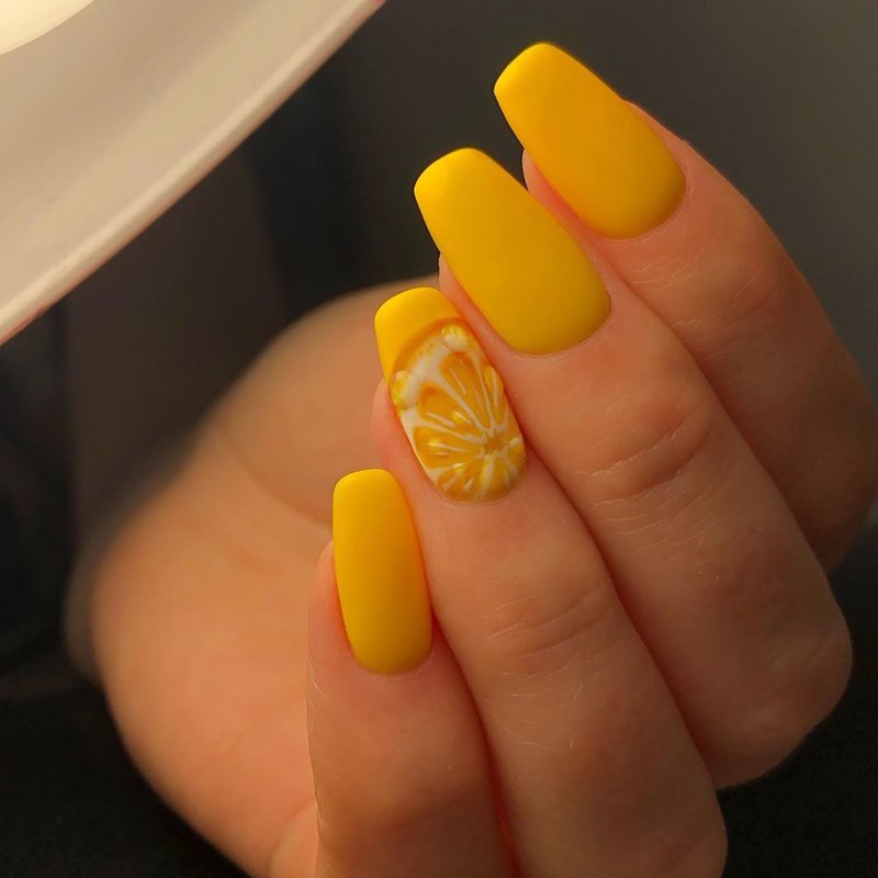 Manicure with lemon