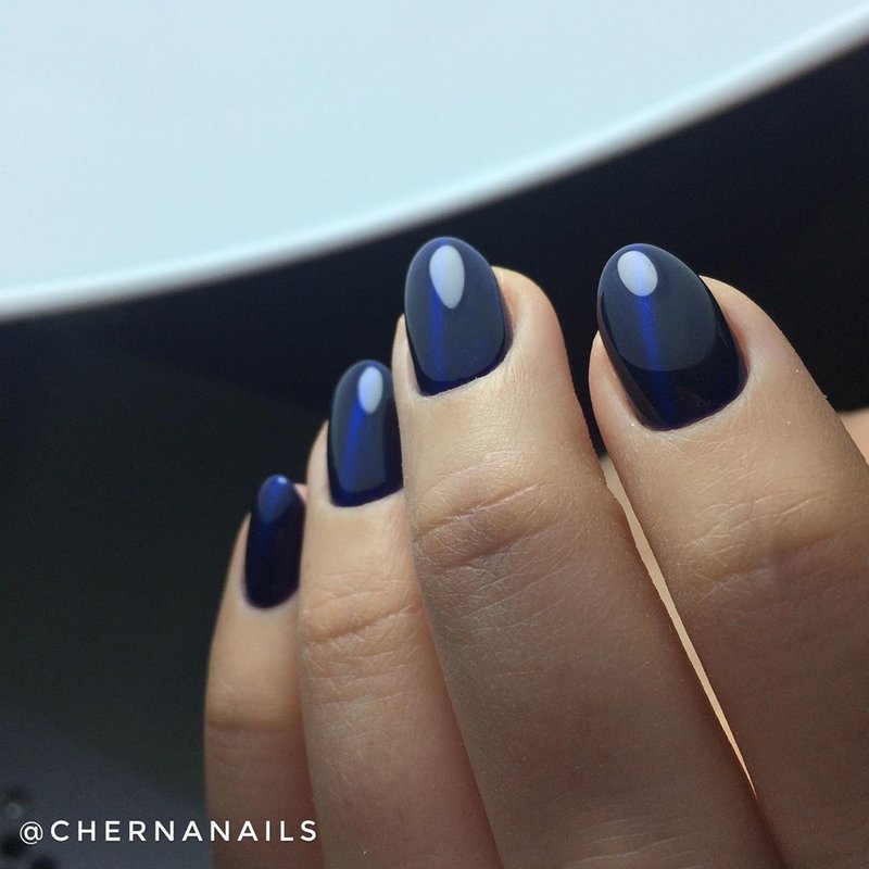 Black and blue gel polish