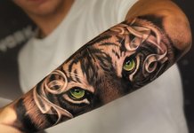 Beautiful tattoo for men on the forearm