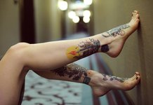 Women's leg tattoos