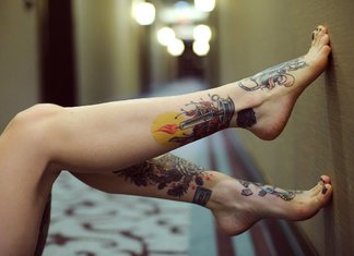 Women's leg tattoos