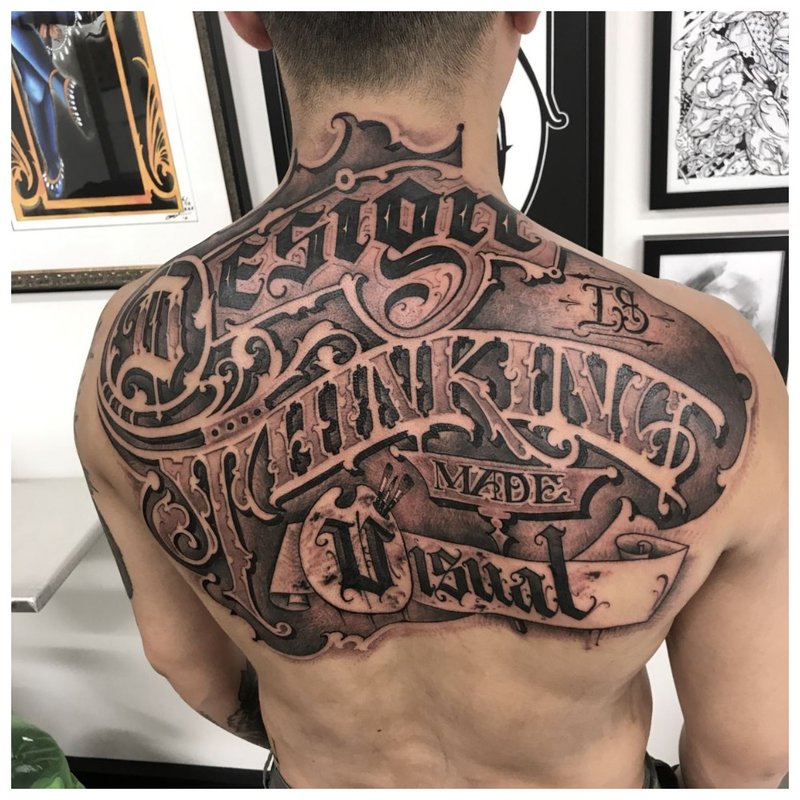 Full back lettering