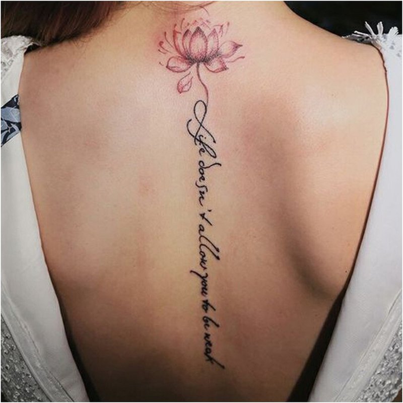 Flower tattoo with inscription