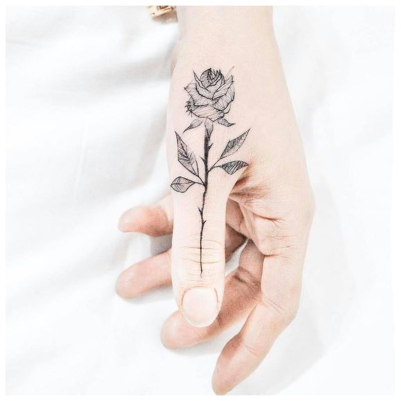 Flower on finger