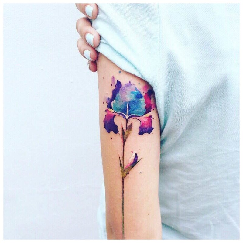 Bright flower tattoo