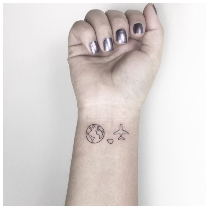 Small wrist tattoo for travel enthusiasts