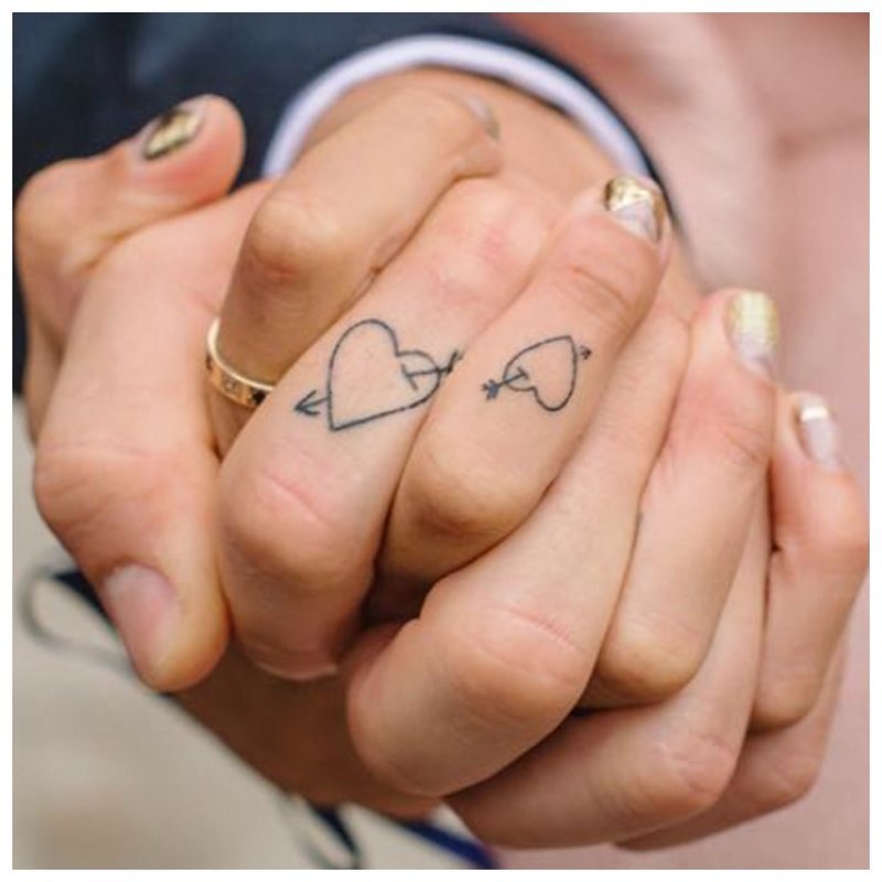 Symbols of love for a pair of tattoos