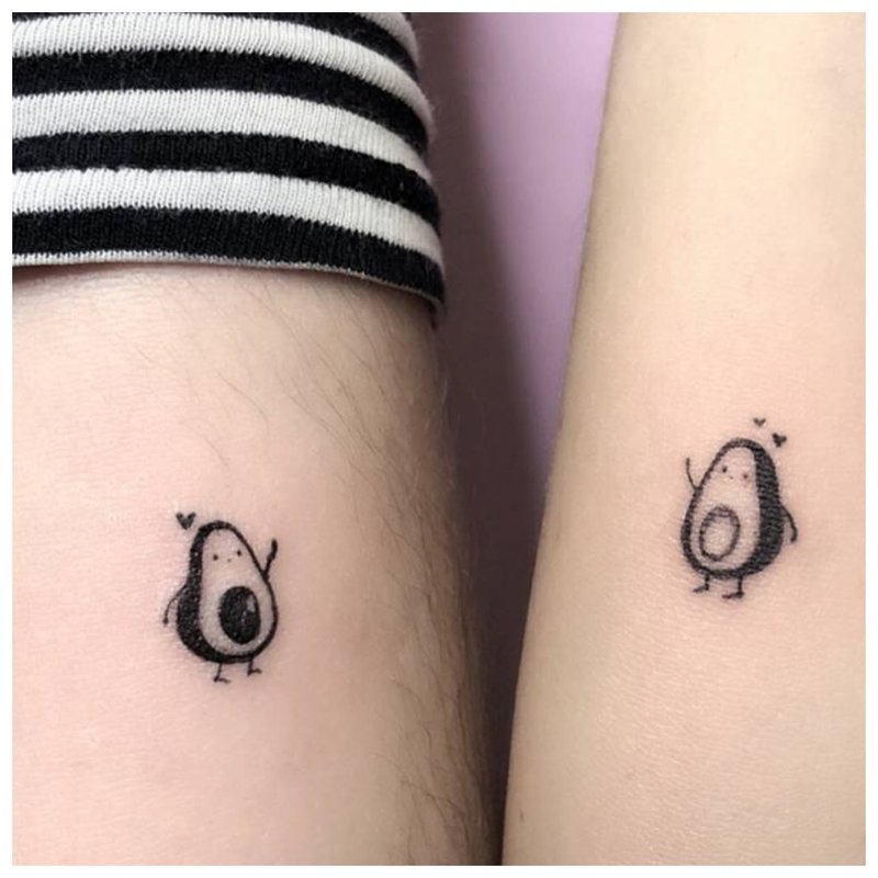 Halved Avocado Love Tattoo