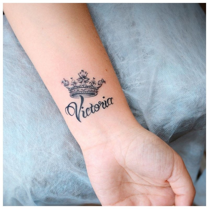 Crown Name Tattoo