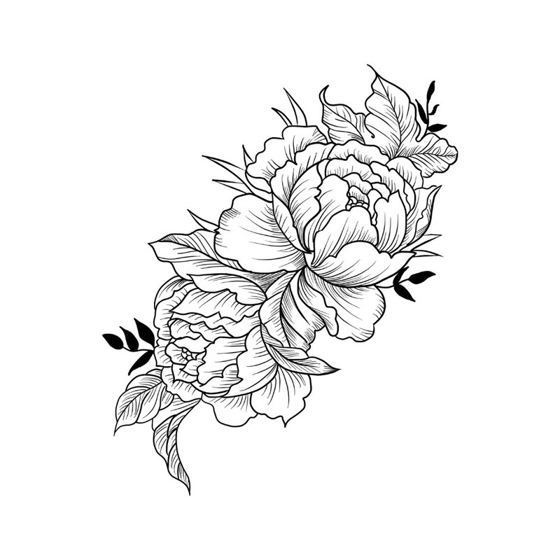 Beautiful flower - tattoo sketch for a girl