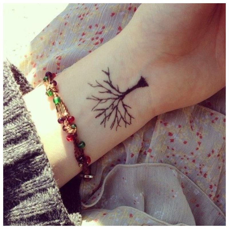 Beautiful tree for wrist tattoos