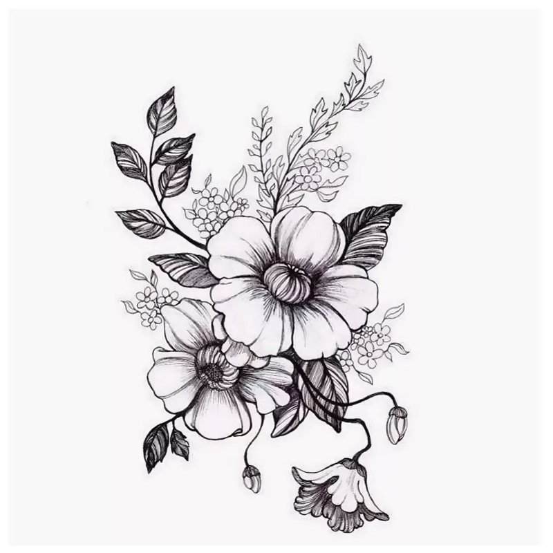 Floral sketch for tattoo.