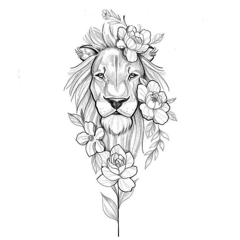 Animal theme tattoo sketch