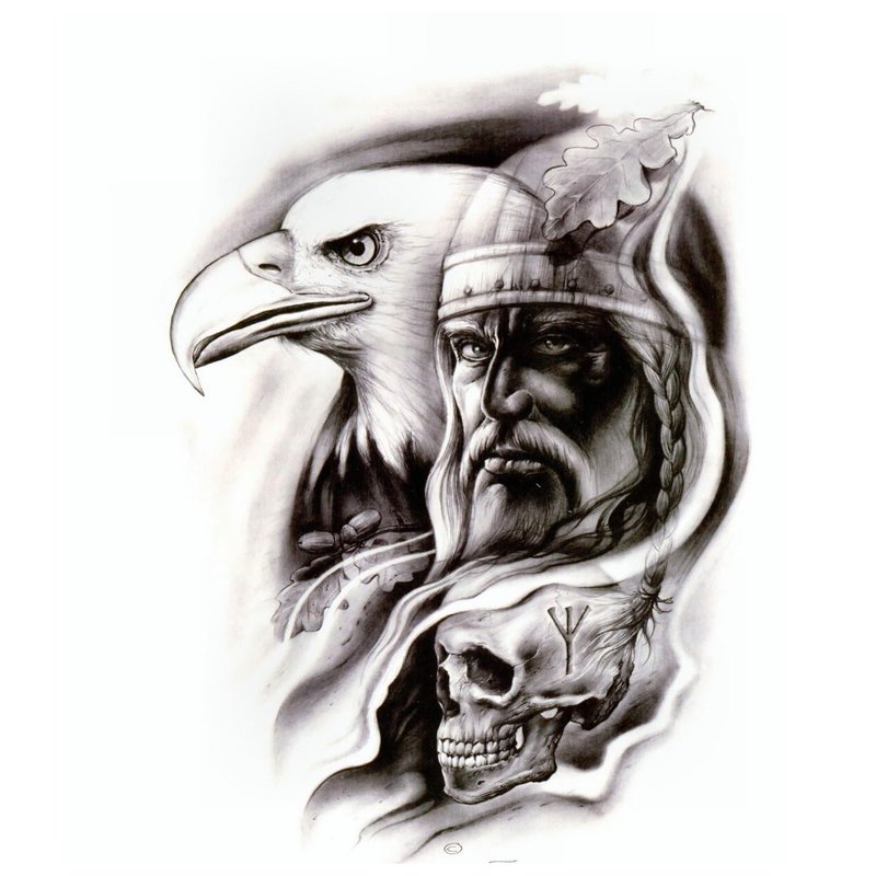 Tattoo sketch - portrait with an eagle